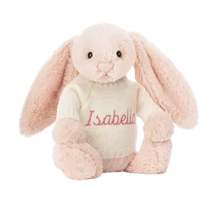 Bashful Blush Bunny with Personalised Cream Jumper