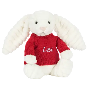 Bashful Luxe Bunny Nimbus with Personalised Red Jumper