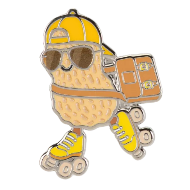 Bronze Skater Pin Badge