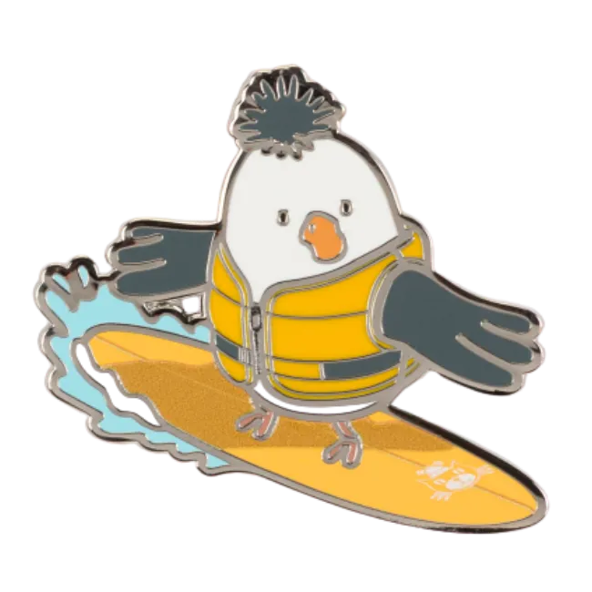 Gold Surfer Pin Badge