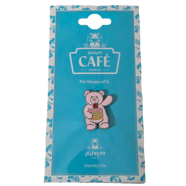 Leola Bear With Strawberry Cake Pin Badge