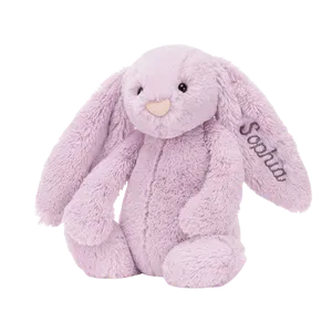 Personalised Bashful Lilac Bunny Medium