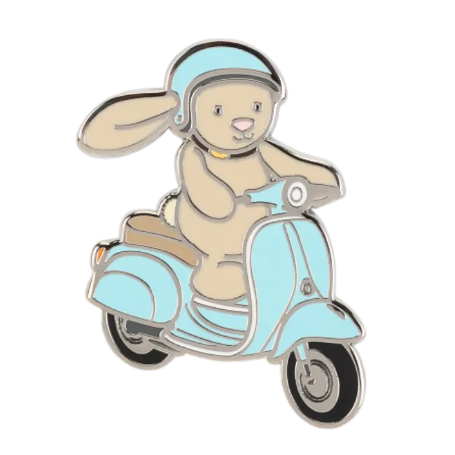 Silver Biker Pin Badge